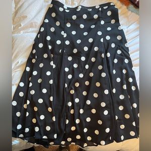 Banana Republic black and white polka dot flare skirt